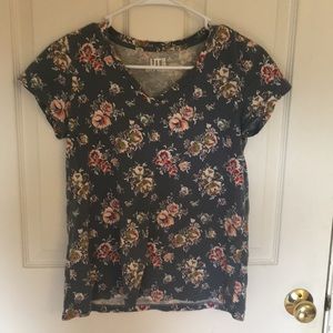 Blue floral UNIQLO top